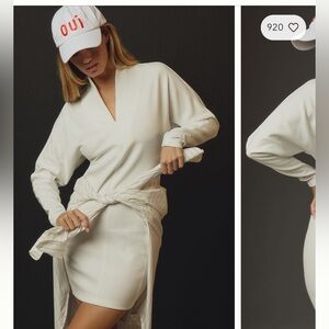 Anthropologie Daily Practice Long Sleeve Knit Dress in ivory, size Large